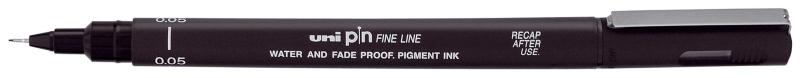 Линер для черчения 0,05мм Uni PiN fine line тонкий черный