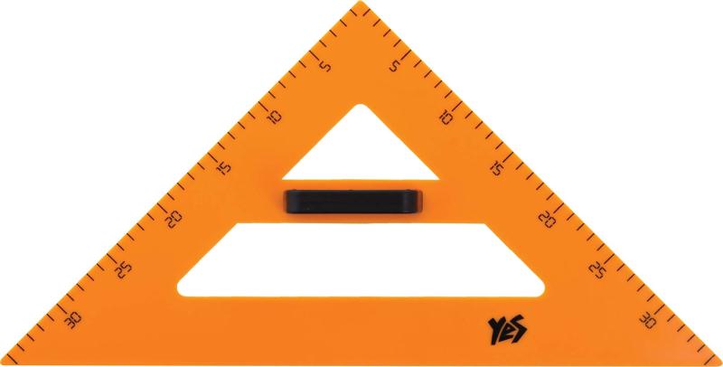 треугольник для доски равнобедренный пластиковый 1 вересня 36х36см оранжевый  