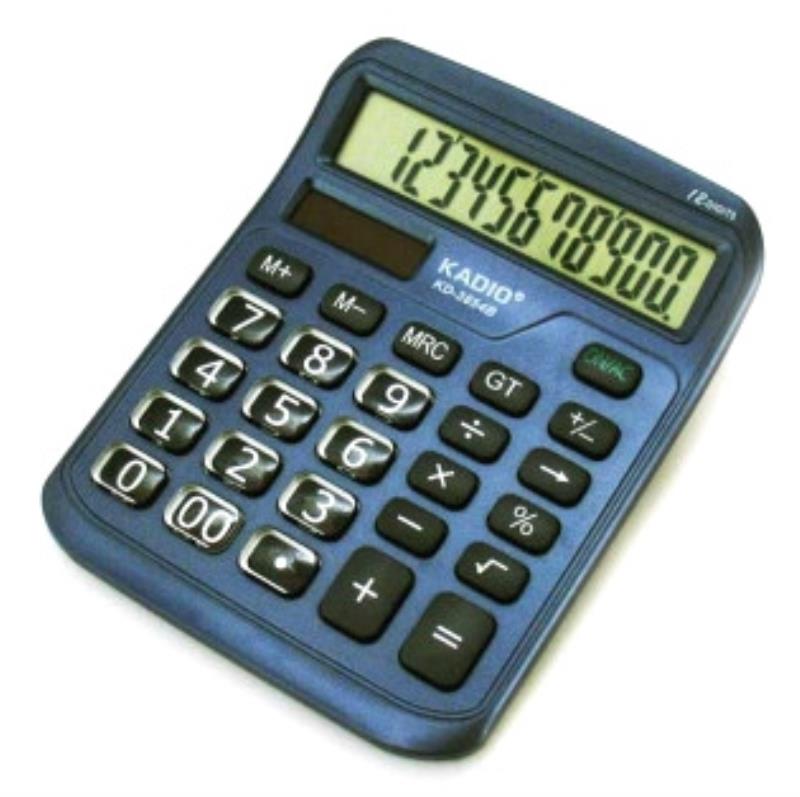 Калькулятор настольный KADIO KD-3854 12 разрядов фиксированный угловой синий (KD-3854)