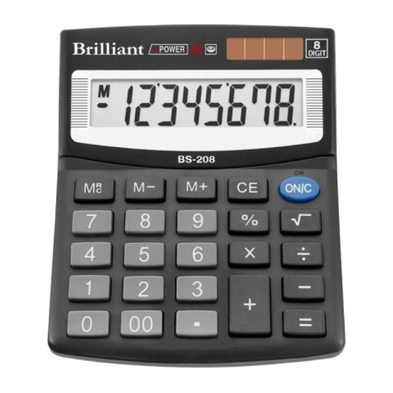 Калькулятор настольный Brilliant BS-208 8 разрядов 100х124х33 мм черный